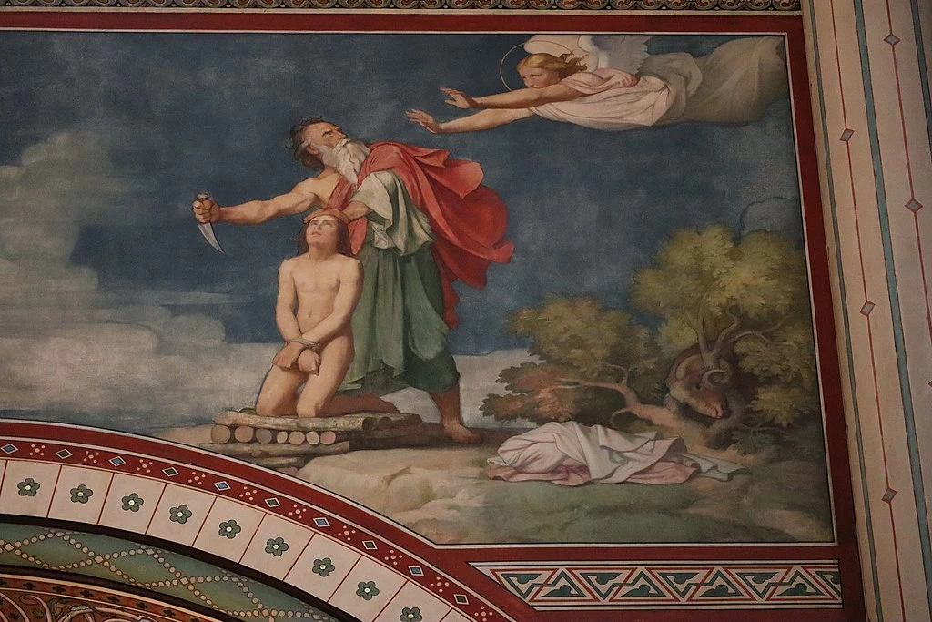 Hippolyte Flandrin - Murales dell'Abbazia di Saint, Germain, des, Prés, Il sacrificio di Isacco